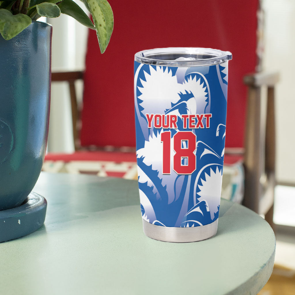 Custom Football Cape Verde Blue Sharks Tumbler Cup Rise Again Island
