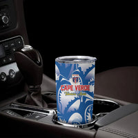 Custom Football Cape Verde Blue Sharks Tumbler Cup Rise Again Island