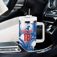 Custom Football Cape Verde Blue Sharks Tumbler With Handle Rise Again Island