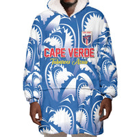 Custom Football Cape Verde Blue Sharks Wearable Blanket Hoodie Rise Again Island
