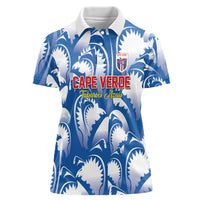Custom Football Cape Verde Blue Sharks Women Polo Shirt Rise Again Island