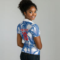 Custom Football Cape Verde Blue Sharks Women Polo Shirt Rise Again Island