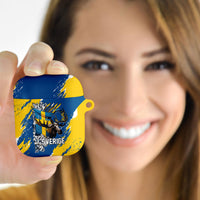 Sweden Flag Day AirPods Case Majestic Elk Floral Nordic Heritage