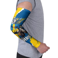 Sweden Flag Day Arm Sleeves Majestic Elk Floral Nordic Heritage