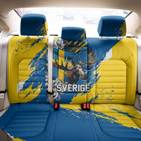 Sweden Flag Day Back Car Seat Cover Majestic Elk Floral Nordic Heritage