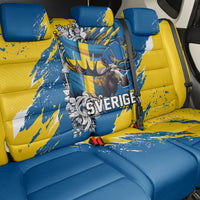 Sweden Flag Day Back Car Seat Cover Majestic Elk Floral Nordic Heritage