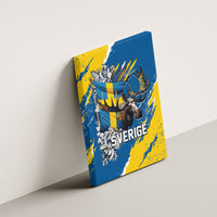 Sweden Flag Day Canvas Wall Art Majestic Elk Floral Nordic Heritage