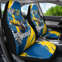 Sweden Flag Day Car Seat Cover Majestic Elk Floral Nordic Heritage