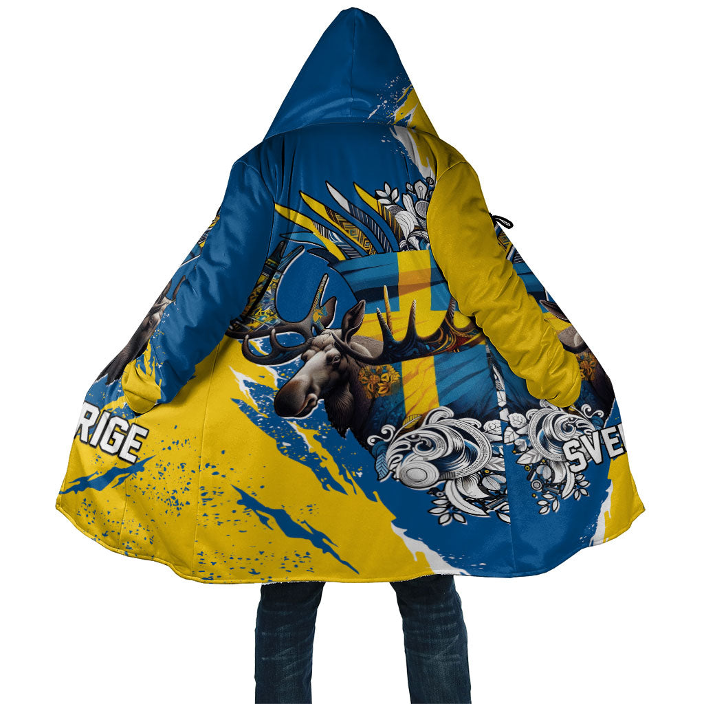 Sweden Flag Day Cloak Majestic Elk Floral Nordic Heritage