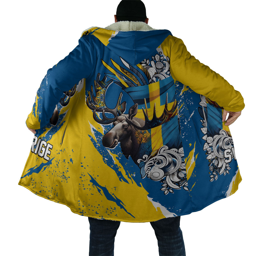 Sweden Flag Day Cloak Majestic Elk Floral Nordic Heritage