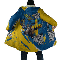 Sweden Flag Day Cloak Majestic Elk Floral Nordic Heritage