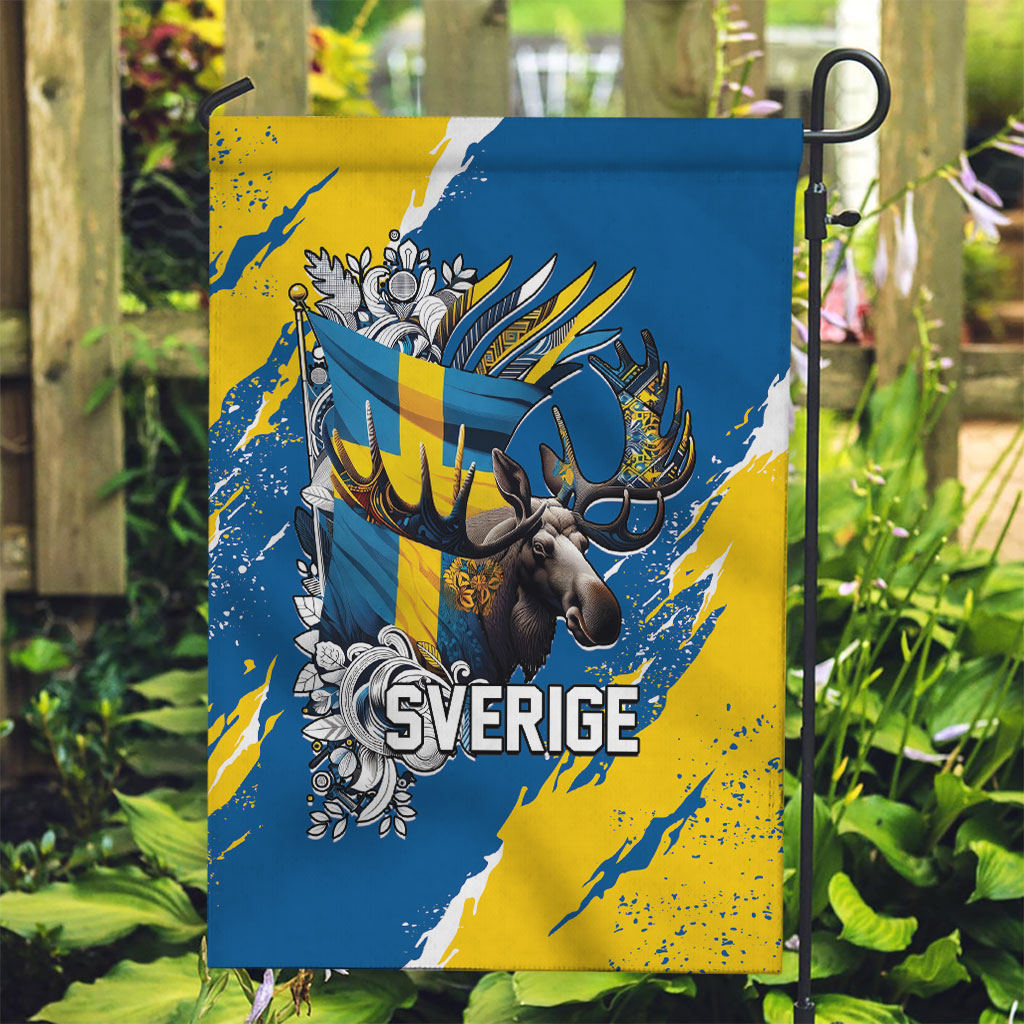 Sweden Flag Day Garden Flag Majestic Elk Floral Nordic Heritage