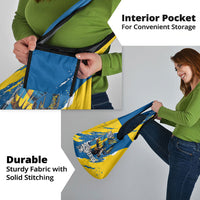 Sweden Flag Day Grocery Bag Majestic Elk Floral Nordic Heritage