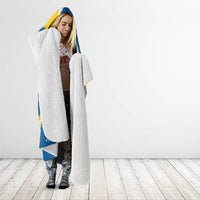 Sweden Flag Day Hooded Blanket Majestic Elk Floral Nordic Heritage