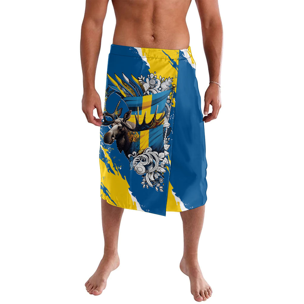 Sweden Flag Day Lavalava Majestic Elk Floral Nordic Heritage