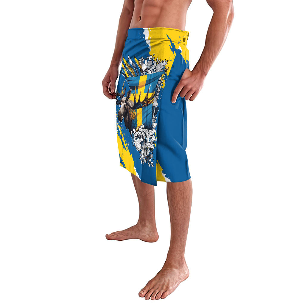 Sweden Flag Day Lavalava Majestic Elk Floral Nordic Heritage
