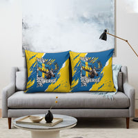 Sweden Flag Day Pillow Cover Majestic Elk Floral Nordic Heritage