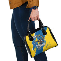 Sweden Flag Day Shoulder Handbag Majestic Elk Floral Nordic Heritage
