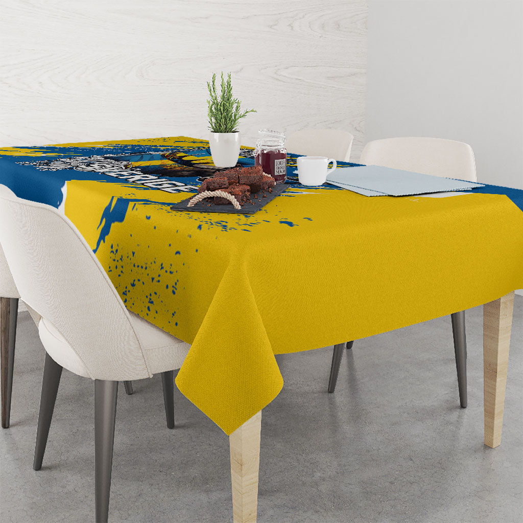 Sweden Flag Day Tablecloth Majestic Elk Floral Nordic Heritage