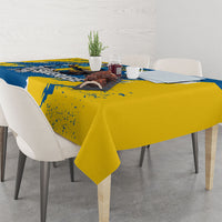 Sweden Flag Day Tablecloth Majestic Elk Floral Nordic Heritage