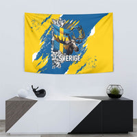 Sweden Flag Day Tapestry Majestic Elk Floral Nordic Heritage