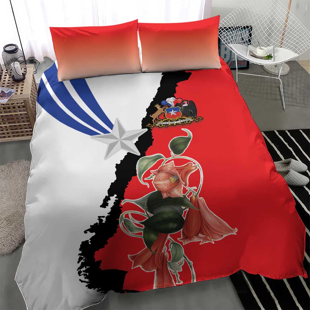 Chile Lapageria Rosea Bedding Set With Flag Color - Wonder Print Shop