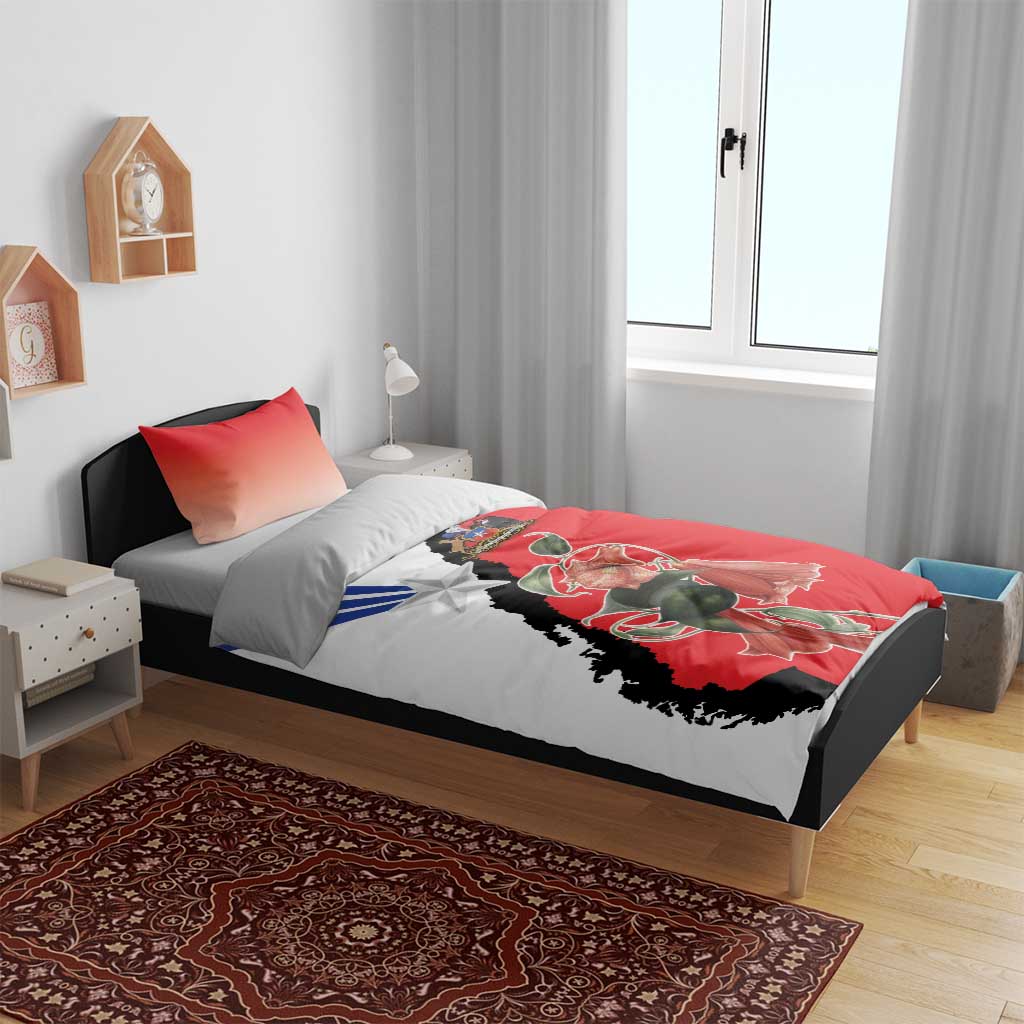 Chile Lapageria Rosea Bedding Set With Flag Color - Wonder Print Shop