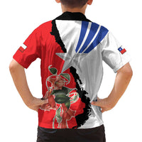 Chile Lapageria Rosea Family Matching Long Sleeve Bodycon Dress and Hawaiian Shirt With Flag Color - Wonder Print Shop