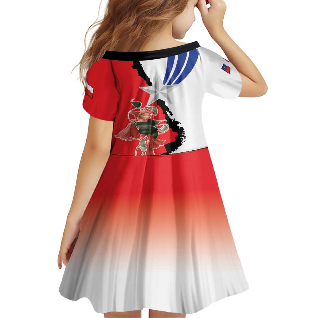 Chile Lapageria Rosea Family Matching Short Sleeve Bodycon Dress and Hawaiian Shirt With Flag Color - Wonder Print Shop