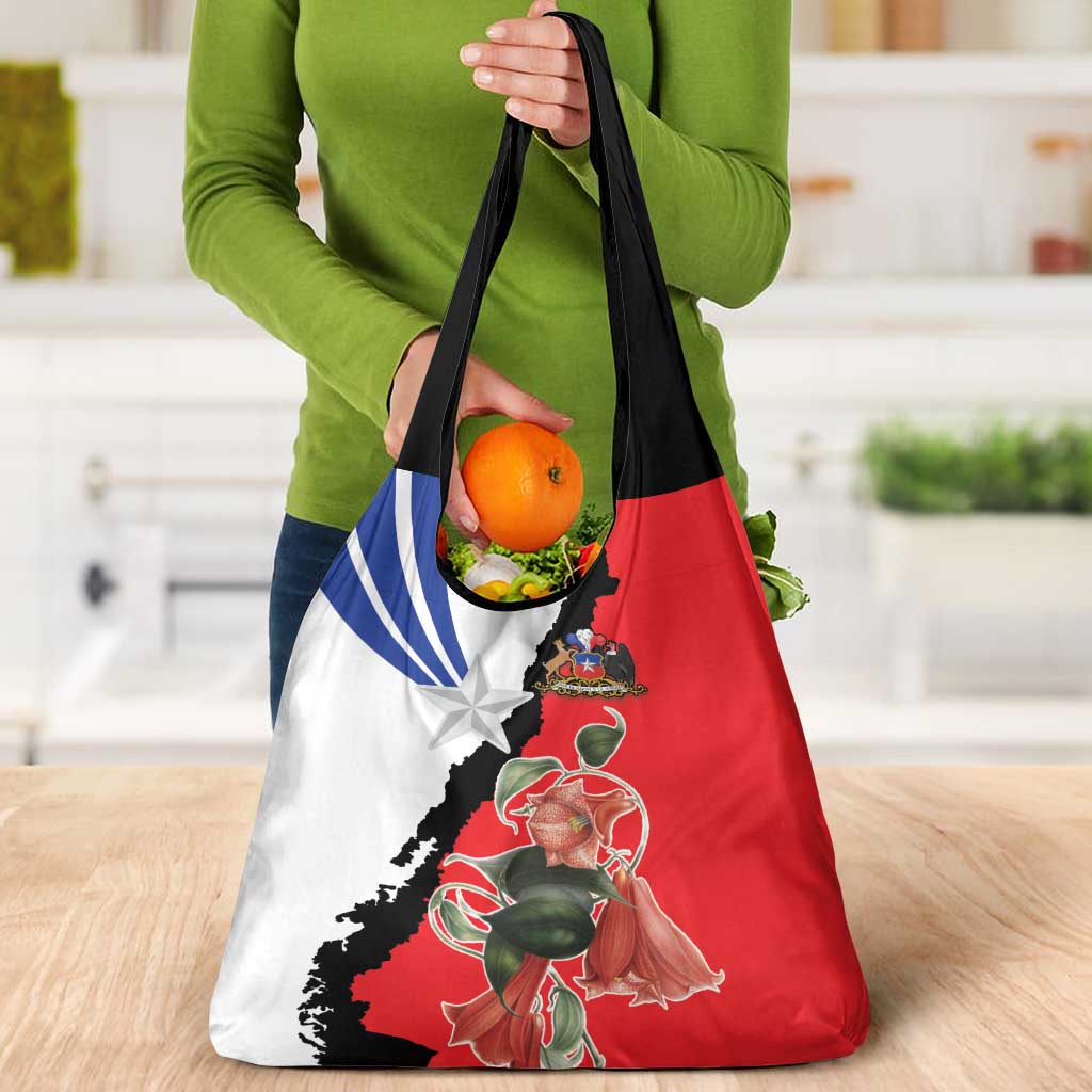 Chile Lapageria Rosea Grocery Bag With Flag Color
