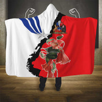 Chile Lapageria Rosea Hooded Blanket With Flag Color
