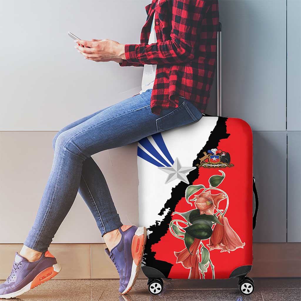 Chile Lapageria Rosea Luggage Cover With Flag Color - Wonder Print Shop
