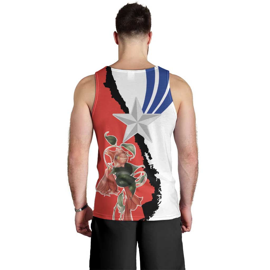 Chile Lapageria Rosea Men Tank Top With Flag Color - Wonder Print Shop