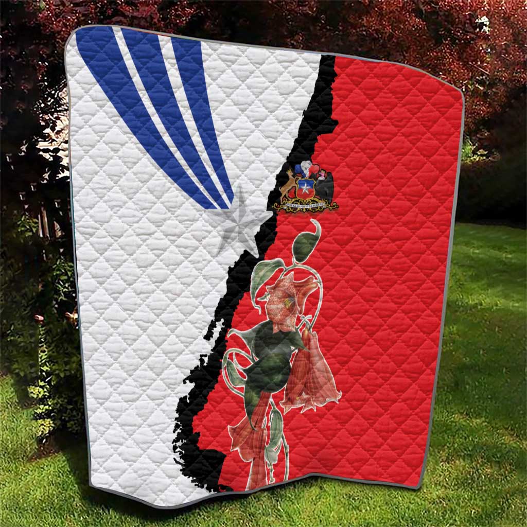 Chile Lapageria Rosea Quilt With Flag Color - Wonder Print Shop