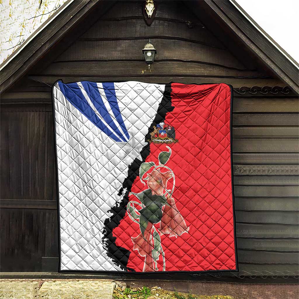 Chile Lapageria Rosea Quilt With Flag Color - Wonder Print Shop