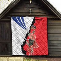 Chile Lapageria Rosea Quilt With Flag Color - Wonder Print Shop