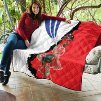 Chile Lapageria Rosea Quilt With Flag Color - Wonder Print Shop