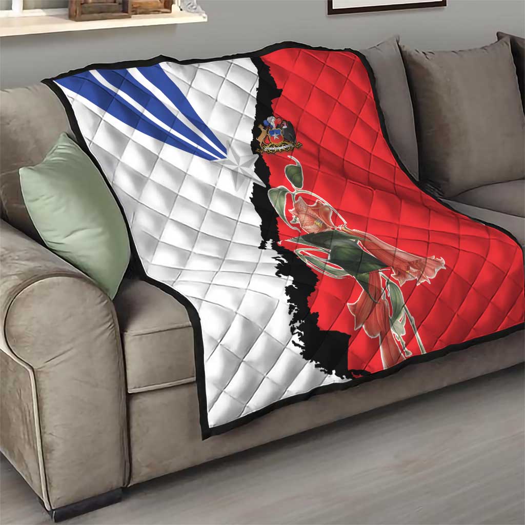 Chile Lapageria Rosea Quilt With Flag Color - Wonder Print Shop