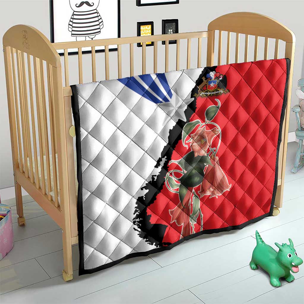 Chile Lapageria Rosea Quilt With Flag Color - Wonder Print Shop