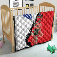 Chile Lapageria Rosea Quilt With Flag Color - Wonder Print Shop