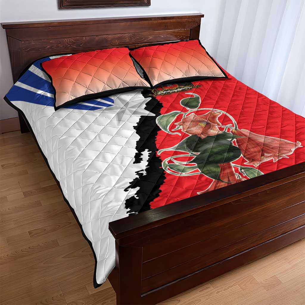 Chile Lapageria Rosea Quilt Bed Set With Flag Color - Wonder Print Shop