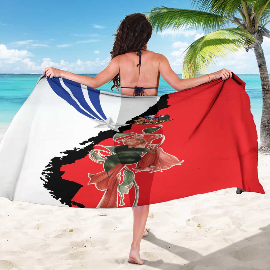 Chile Lapageria Rosea Sarong With Flag Color - Wonder Print Shop