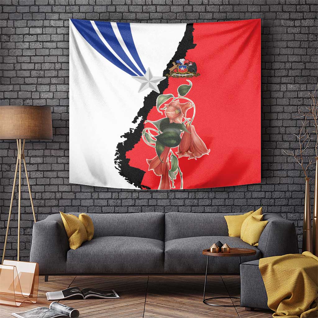 Chile Lapageria Rosea Tapestry With Flag Color - Wonder Print Shop