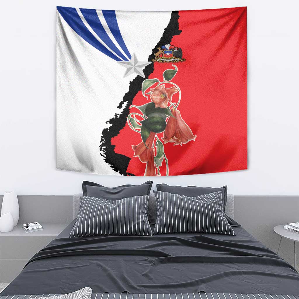 Chile Lapageria Rosea Tapestry With Flag Color - Wonder Print Shop
