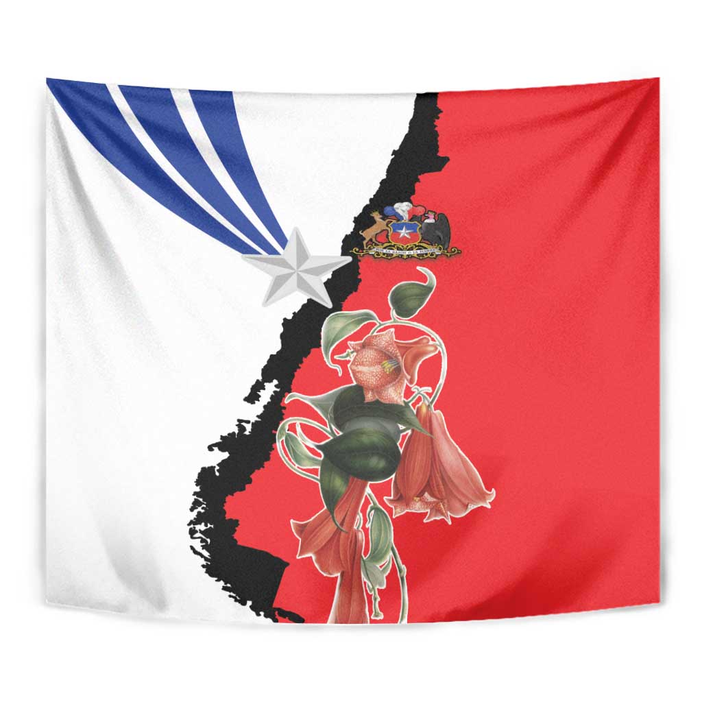 Chile Lapageria Rosea Tapestry With Flag Color - Wonder Print Shop