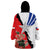 Chile Lapageria Rosea Wearable Blanket Hoodie With Flag Color - Wonder Print Shop