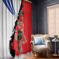 Chile Lapageria Rosea Window Curtain With Flag Color - Wonder Print Shop