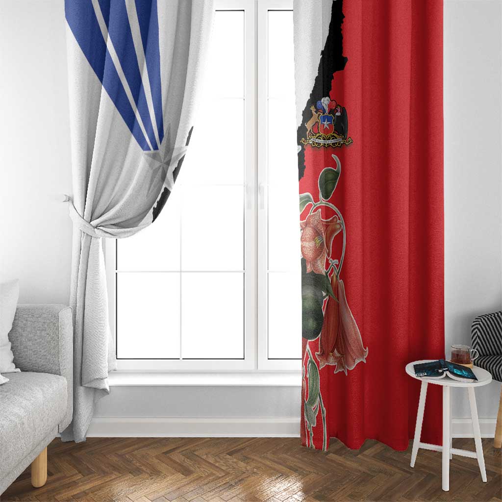 Chile Lapageria Rosea Window Curtain With Flag Color - Wonder Print Shop