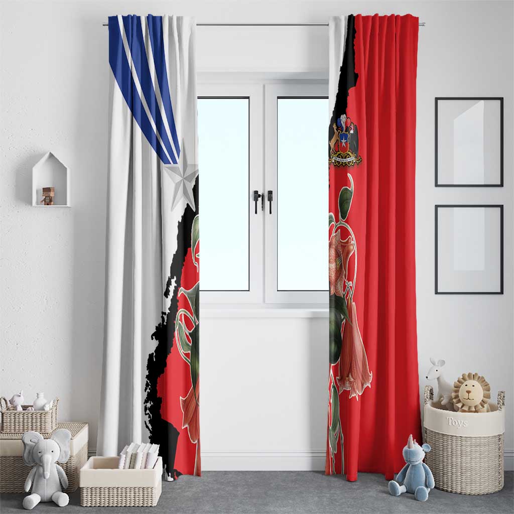 Chile Lapageria Rosea Window Curtain With Flag Color - Wonder Print Shop