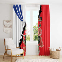 Chile Lapageria Rosea Window Curtain With Flag Color - Wonder Print Shop